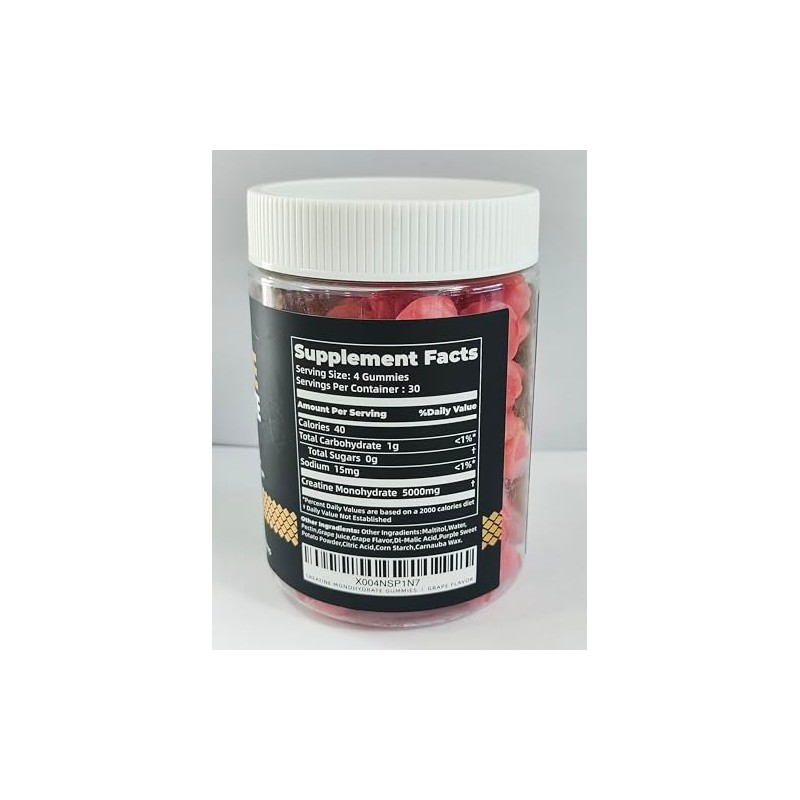 Nutravita- Gomitas de Monohidrato de Creatina para Hombres y Mujeres