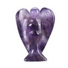 JSDDE Amethyst Crystal Angel Figurine Healing Gemstone Carved Mini Pocket