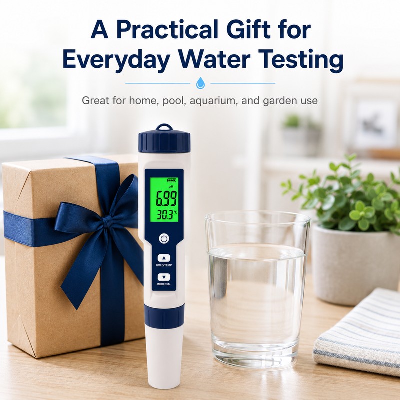 5-in-1 Digital Water Tester for Pools & Aquariums – pH,