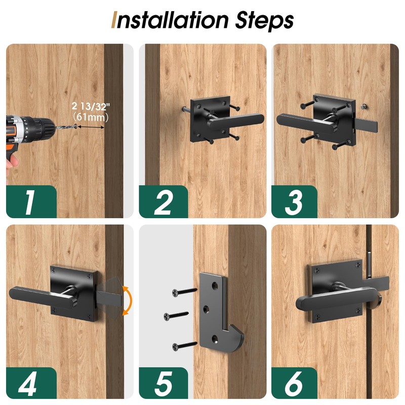 Double Side Gate Latch, Heavy Duty Gate Latch for Wooden