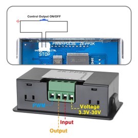 YINETTECH PWM Motor Speed Controller ZK-PP2K PWM Pulse Rate Generator DC 3.3~30V 12V 24V LCD Pulse Rate Cycle Module for Signal Generator