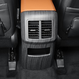 FOEVE Rear Air Condition Vent Cover Trim Anti Kick Cover Protector Compatible with Kia Sportage 2022-2025 Accessories, A/C Vents Trim, Rear Center Console Air Vent Trim Cover, Wood