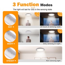 Motion Sensor Light Indoor with Remote, Battery Powered Ceilling Light 3 Colors Dimmable, Rechargeable Closet Light Wireless Timing, Magnetic Mount LED Shower Light for Closets Stairs Pantry Porch