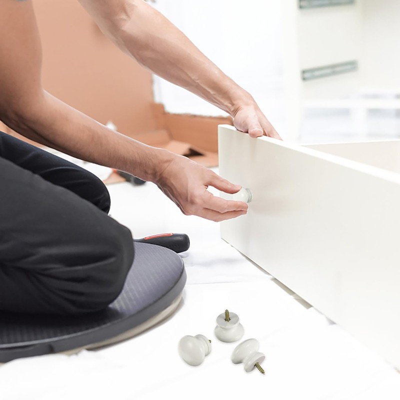 VICASKY 8pcs Wooden Drawer Knobs with Screws Cabinet Door Knob