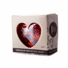 July Ruby 8cm Birthstone Glass Heart with Heart Stand