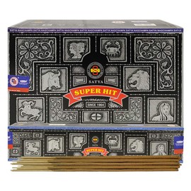 Super Hit Incense Sticks 15g x 12 and Incense Stick Holder Bundle Insence Insense Satya Incense