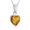 InCollections Women's Necklace Heart 925 Sterling Silver with 1 Amber