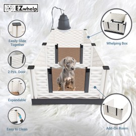EZwhelp EZclassic 3-Wall Add-On Room for EZclassic Dog Whelping Box, Extension for Whelping Box for Dogs, 28" x 28"