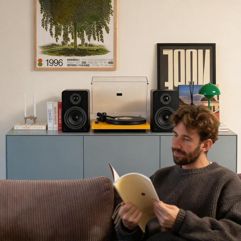 LONPOO Bluetooth Bookshelf Speakers for Turntable - Wireless 60W RMS