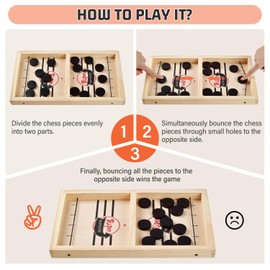 Slingshot Board Game Sling Foosball Fast Sling Puck Game Family Board Games Winner Board Puck Pass for Adults and Kids Ice Hockey Table Game Chess Battle