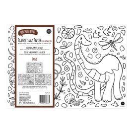 12 Placemats Children to Colour in, Paper Place Mats for Children: Dinosaur Motif, Colouring Pictures, Children's Placemats for Colouring, Mal Me Colourful