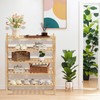 Haddockway 5 Tier Bamboo Shoe Rack Storage Organizer, Multifunctional Free
