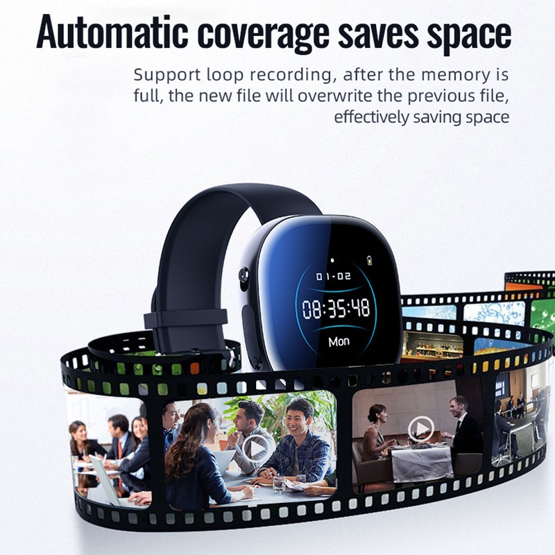 Video Recorder Watch Digital HD 1080P Noise Reduction AI Intelligent