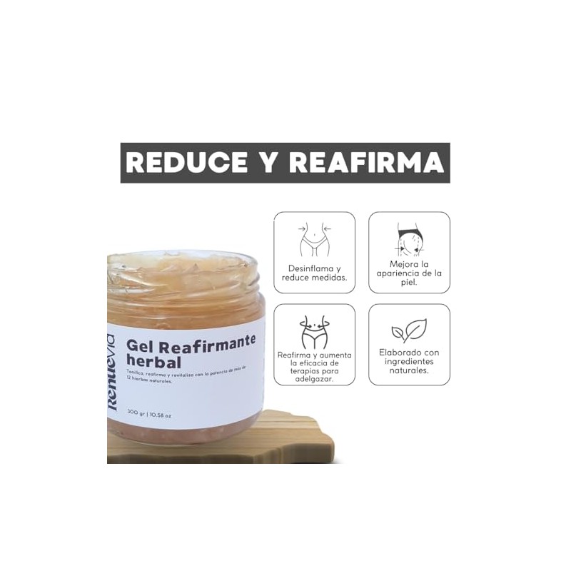 Gel Reafirmante Herbal, 300 g, Fórmula Natural con Mentol y