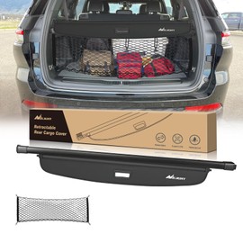 Nilight Trunk Cargo Cover for Jeep Grand Cherokee L 3 Row 2021 2022 2023 2024 2025, Retractable Security Shade Rear Cargo Cover, with Trunk Storage Net