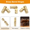 sourcing map 50Pcs Invisible Barrel Hinges, 4x17mm Brass Concealed Hinge,
