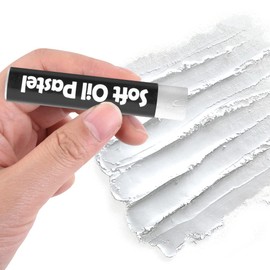 Wanshui 12 Pcs Cream Soft Oil Pastels Vibrant and Creamy Colored Chalk Pastels Artists Grade Art Supplies Set for Professionals Painting Drawing White