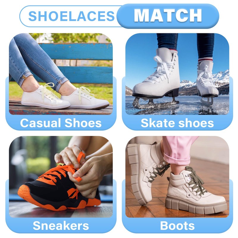 DELELE Solid Flat Shoe Laces: Hollow Thick Shoelaces for Sneakers