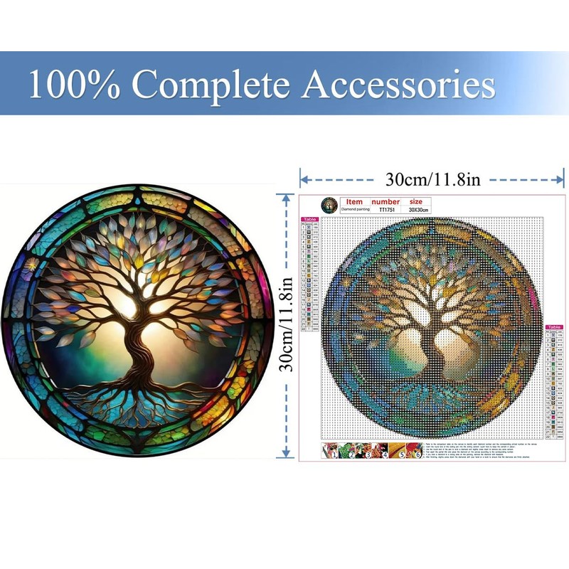 JFYHAB 5D Diamond Painting Kits Life of Tree Stained Glass