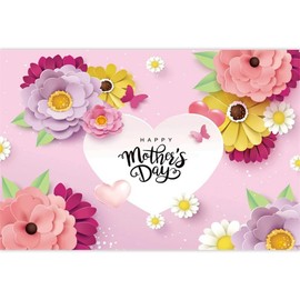 Canessioa Happy Mothers Day Backdrop Carnation Floral Mother's Day Decorations Background I Love Mom Pink Backdrop Tea Party Best Mom Ever Banner Bridal Shower Studio Props Vinyl 8x6ft
