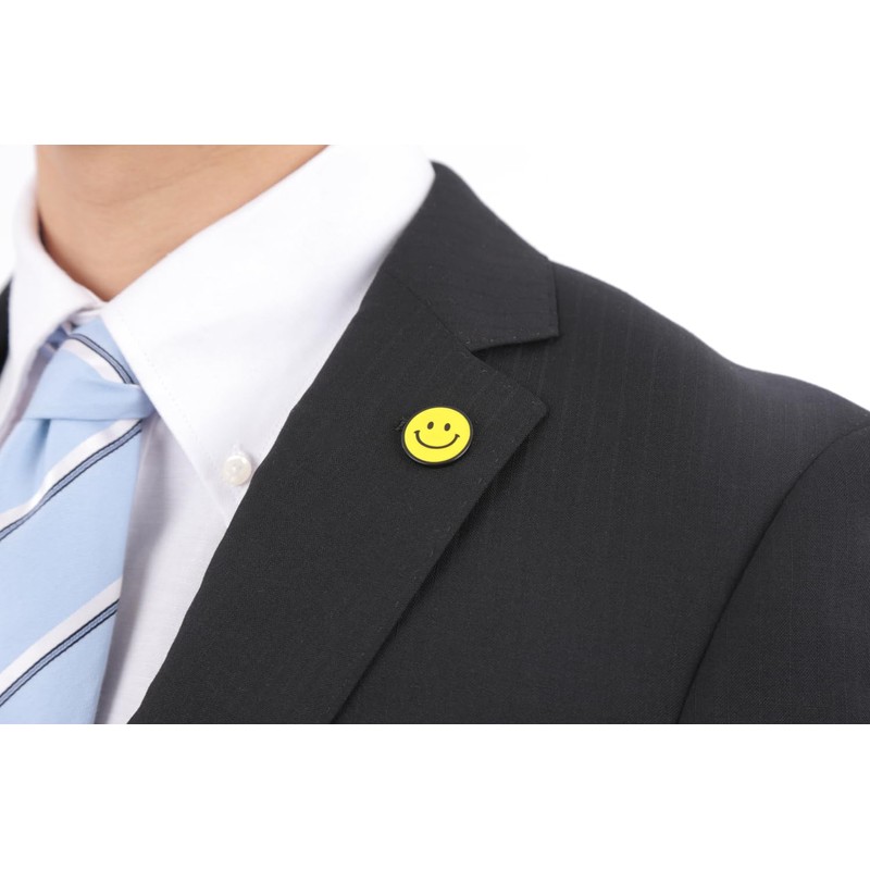 Don Flyee C0077 Smile Mark Niko-chan Cute Funny Pin Badge