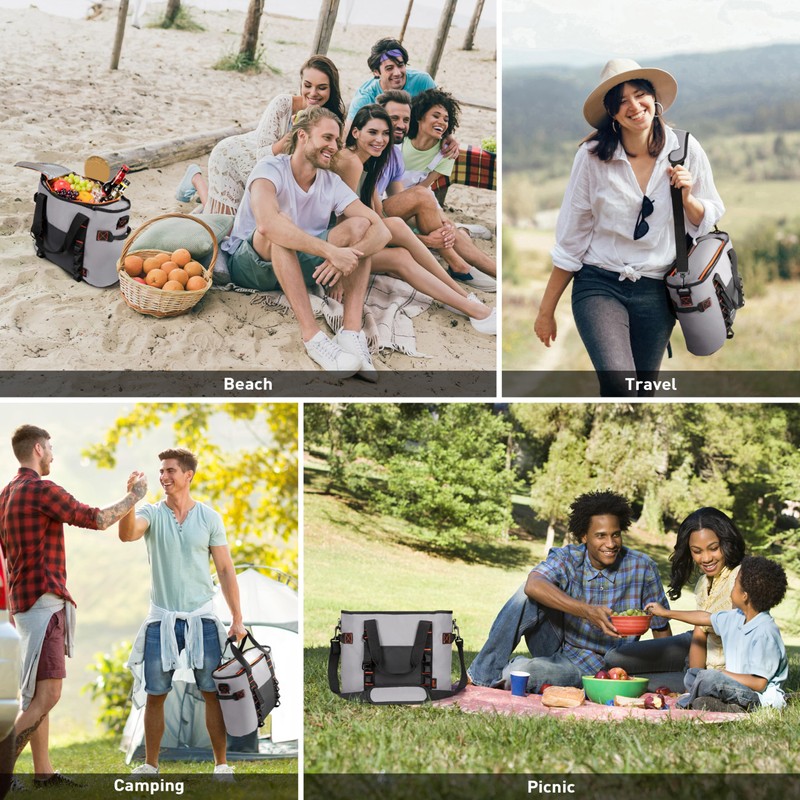 20 Cans Insulated Cooler Bag, Leakproof Collapsible Outdoor Portable Cooler