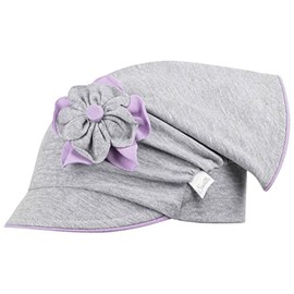 Girls' Hat Peaked Cap Headscarf Peaked Cap Summer Cotton, Grey-purple