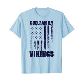 Airline Vikings God. Family. Vintage USA Flag T-Shirt