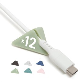 U Brands Adhesive Pyramid Cord Organizers, Set of 12 Cable Clips, Office Desk Accessories, Office Supplies, Assorted Colors