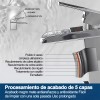 Llave Monomando Banna Acero Inoxidable Cascada Para Lavabo Acabado Brillante