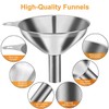Stainless Steel Funnel 3 Pcs, Food Grade Funnels for Kitchen