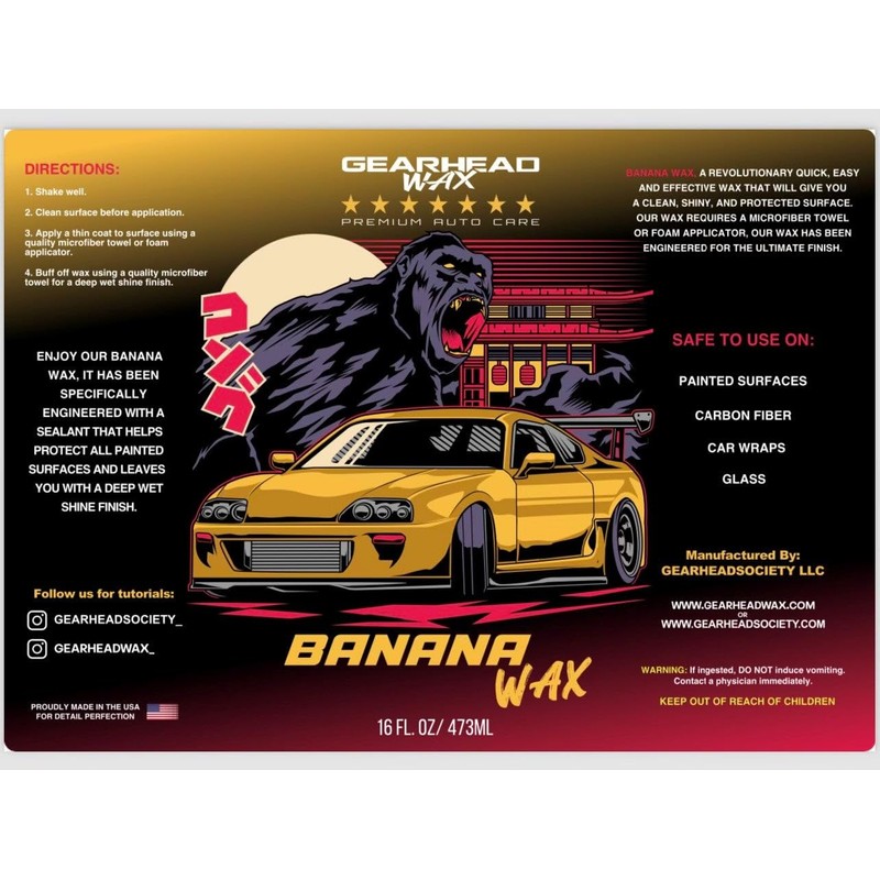 Gearhead Wax Banana Wax 16oz Bottle (16oz)