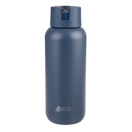 Oasis Ceramic Lined Stainless Steel Triple Wall Insulated 'Moda' Drink Bottle 1 Litre - Indigo