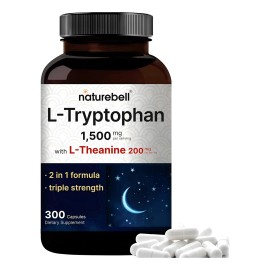 L Triptofano 1500mg 300 Cápsulas L Teanina Eg T64 Sabor Sin Sabor