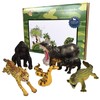 Lello & Monkey Safari Animal Toy Figures - Solid plastic
