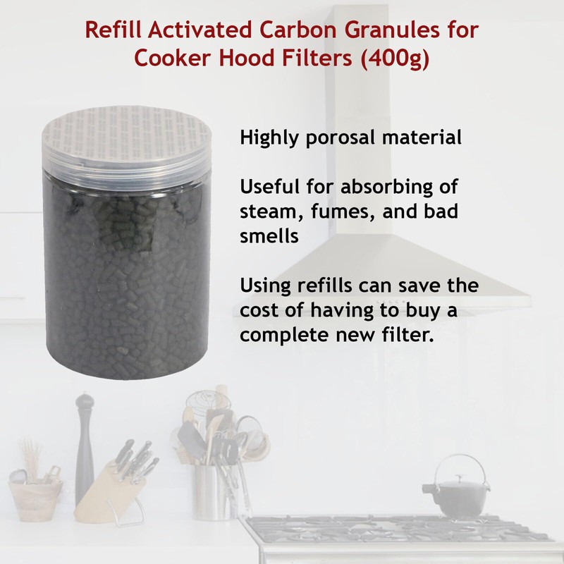 SPARES2GO Charcoal Carbon Filter Refill Activated Granules for Leisure Cooker