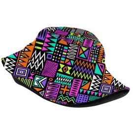 African Bucket Hat for Men Women African Ethnic Tribal Style Fisherman Hat Fashion Summer Outdoor Travel Hiking Beach Sun Caps