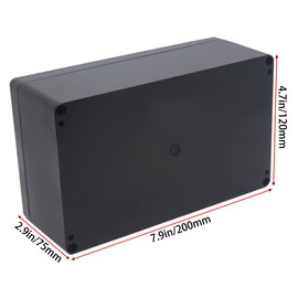 YETLEBOX Watertight Junction Box, IP67 Waterproof Project Box Durable ABS Plastic Electronic Enclosure Case for DIY Electrical Project Black 7.87" x 4.72" x 2.95"(200 x 120 x 75 mm)