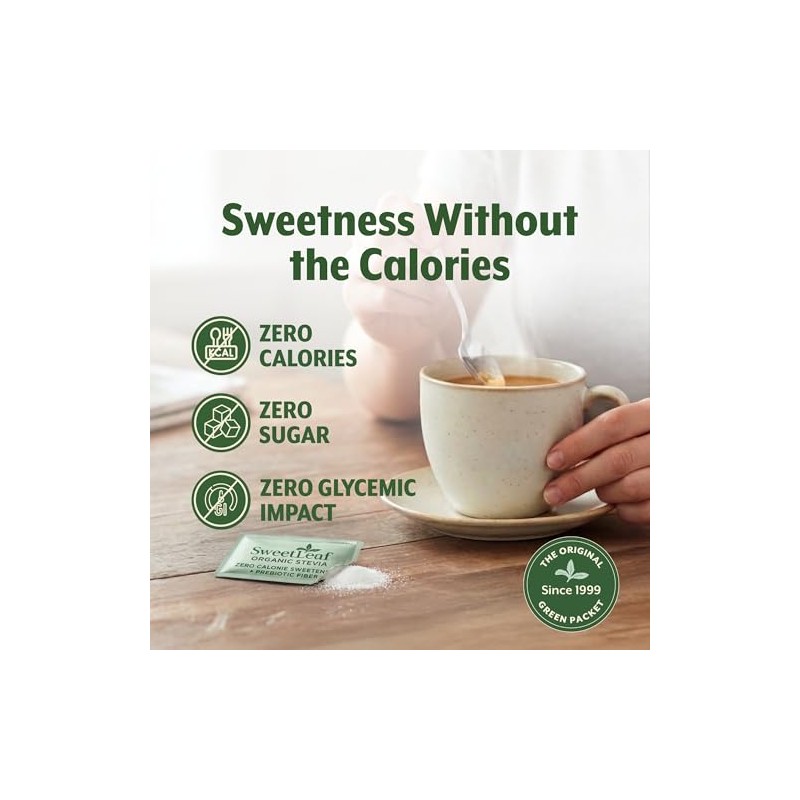SweetLeaf - Endulzante Orgánico de Stevia Orgánico Sachets 70 pck