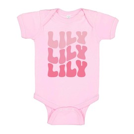 Wavy Lily Baby Infant One Piece Bodysuit Newborn Light Pink