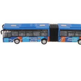 CUTICATE 1:64 18cm Long Bus Model Toy Pull Back Alloy Art Crafts Collection - Blue, 18 x 3 x 3cm
