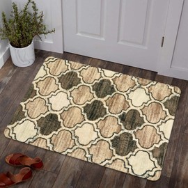 Lahome Moroccan Door Rugs for Entryway Indoor 2x3 Small Area Rug Washable Non-Slip Kitchen Sink Rug Soft Throw Non-Shedding Bathroom Mat Print Distressed Doormat Capet for Bedroom Living Laundry Room