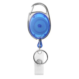 ID Card Holder Extendable Blue [Pack of 1] ID Card Yo-Yo Oval with Clip and Retractable Mechanism for ID Card Sleeves