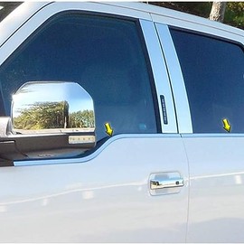 Elite Auto Chrome Polished Window Sill Trim Set fit for Ford F-150 Super Crew Cab 2015-2020 [4pcs]