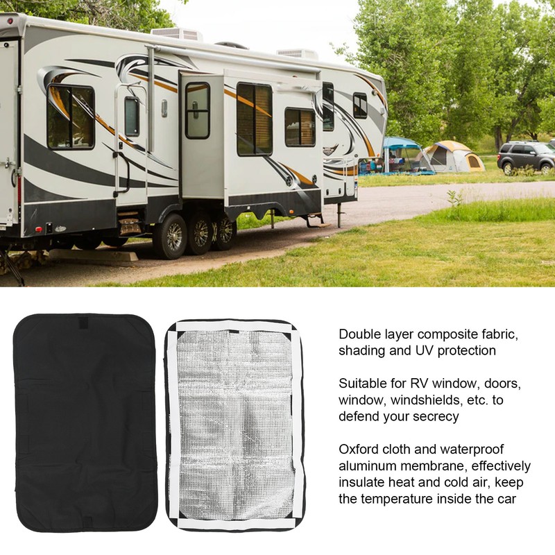 2PCS RV Window Shade Shading UV Protection Oxford Cloth Aluminum