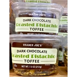 Trader Joe's 2 PACK TRADER JOE'S DARK CHOCOLATE ROASTED PISTACHIO TOFFEE