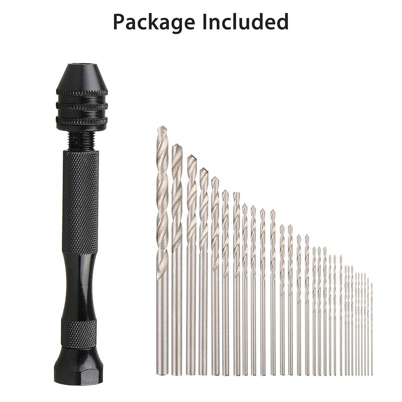 31 Pieces Hand Drill Bit Set with Precision Pin Vise