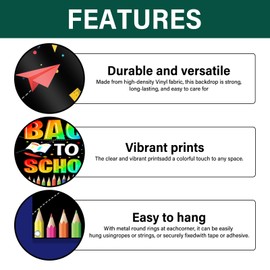 Welcome Back to School Backdrop Bulletin Board First Day of School Sign Vinyl Banner Classroom Decorations, Welcome to Kindergarten Banner Large Backdrop Poster Welcome Banner for Party(72 X 48 In)