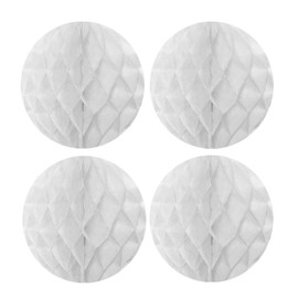 Allydrew Hanging Party Decoration, 8 Inch Tissue Honeycomb Ball for Weddings, Birthday Parties, Baby Showers, and Nursery Décor (4 pack), White