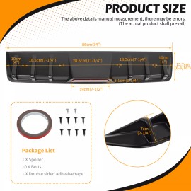 JMTBNO For Mazda 3 Speed 3 Lower Rear Bumper Lip Diffuser Shark Fins Splitter Spoiler
